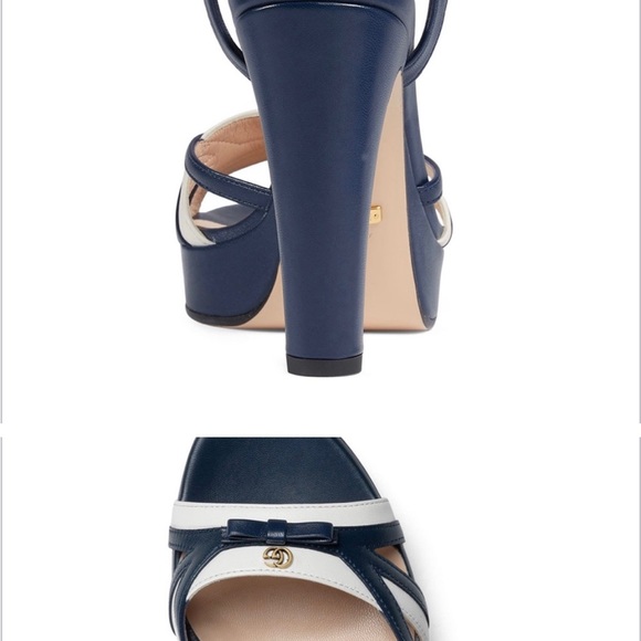 💯% authentic Gucci Alison two-tone leather platform heels - Picture 13 of 14